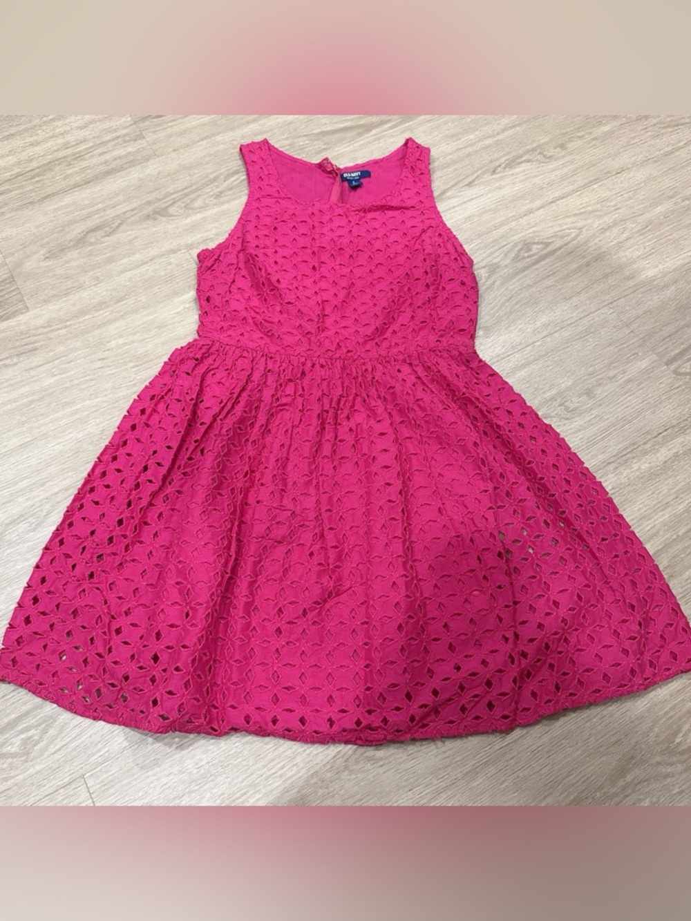 Old Navy Fuchsia Eyelet Fit-and-Flare Dress